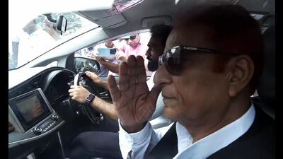 Azam Khan came out of jail on Tuesday after the Allahabad high court granted him bail in the Quality Bar land encroachment case of Rampur district on September 18. (ANI) Azam Khan came out of jail on Tuesday after the Allahabad high court granted him bail in the Quality Bar land encroachment case of Rampur district on September 18. (ANI)