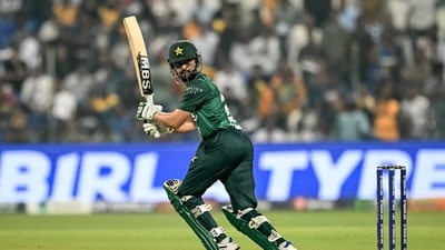 Mohammad Nawaz smashed Dusmantha Chameera for three sixes in the over to seal the game for Pakistan with 12 balls to spare. (AFP) Mohammad Nawaz smashed Dusmantha Chameera for three sixes in the over to seal the game for Pakistan with 12 balls to spare. (AFP)