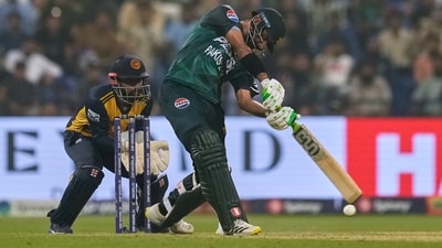After an impressive show with the ball. Hussain Talat also made valuable contribution with the bat too - 32 not out off 30 balls. (AP) After an impressive show with the ball. Hussain Talat also made valuable contribution with the bat too - 32 not out off 30 balls. (AP)