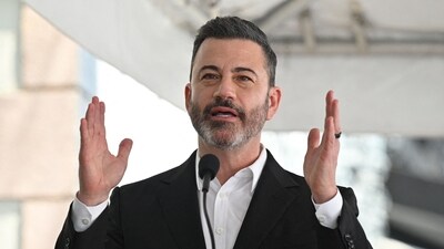 Television host Jimmy Kimmel attends the Hollywood Walk of Fame star unveiling ceremony for British radio personality Richard Blade, in Hollywood. (AFP) Television host Jimmy Kimmel attends the Hollywood Walk of Fame star unveiling ceremony for British radio personality Richard Blade, in Hollywood. (AFP)