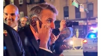 France President Macron was forced to call President Donald Trump and requested him to clear the road. (TikTok/brutofficiel)
