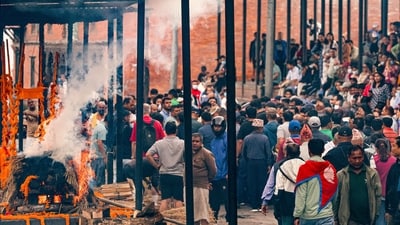 Ravi Laxmi Chitrakar was seriously injured after a mob set on fire Khanal’s house in Dallu area of Kathmandu during the violent protests. (PTI/Representational)