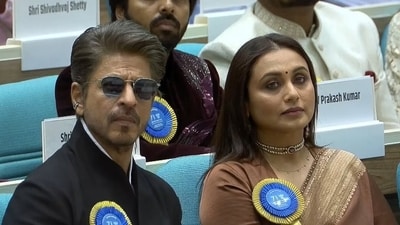 Shah Rukh Khan's tender moment with Rani Mukerji at the 71st National Film Awards delighted fans. Shah Rukh Khan's tender moment with Rani Mukerji at the 71st National Film Awards delighted fans.