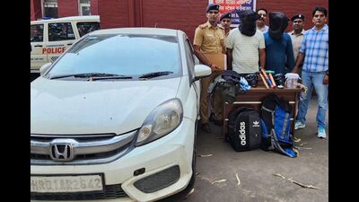 The accused have been identified as Himanshu alias Sahil, 32, of Ambala Cantonment, the proprietor of a housekeeping firm named Sahil Enterprises, and his aide Sunny, 31, of Yamunanagar. (HT Photo) The accused have been identified as Himanshu alias Sahil, 32, of Ambala Cantonment, the proprietor of a housekeeping firm named Sahil Enterprises, and his aide Sunny, 31, of Yamunanagar. (HT Photo)