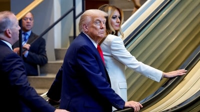 President Trump and First Lady Melania faced an unexpected escalator halt upon arriving at the UN. REUTERS/Kylie Cooper  TPX IMAGES OF THE DAY (REUTERS)