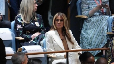 First lady Melania Trump is likely to greet Ukrainian President Volodymyr Zelensky’s wife, Olena, on Tuesday. (AFP) First lady Melania Trump is likely to greet Ukrainian President Volodymyr Zelensky’s wife, Olena, on Tuesday. (AFP)