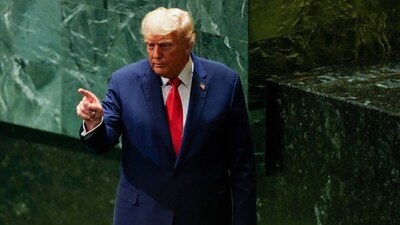President Donald Trump motions as he leaves after addressing the 80th session of the United Nations General Assembly, Tuesday, Sept. 23, 2025, at U.N. headquarters. (AP Photo/Yuki Iwamura) (AP) President Donald Trump motions as he leaves after addressing the 80th session of the United Nations General Assembly, Tuesday, Sept. 23, 2025, at U.N. headquarters. (AP Photo/Yuki Iwamura) (AP)