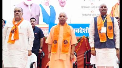 Uttar Pradesh CM Yogi Adityanath at a workshop ‘Atmanirbhar Bharat-Swadeshi Sankalp’ in Lucknow on September 23. (HT photo) Uttar Pradesh CM Yogi Adityanath at a workshop ‘Atmanirbhar Bharat-Swadeshi Sankalp’ in Lucknow on September 23. (HT photo)