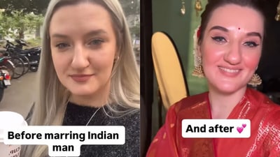 From her dressing style to Indian food, Viktoriia Chakraborty detailed the changes in an Instagram post. (@viktoriia.chakraborty/Instagram) From her dressing style to Indian food, Viktoriia Chakraborty detailed the changes in an Instagram post. (@viktoriia.chakraborty/Instagram)