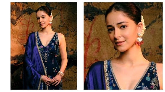 Owning the Navratri look like a real queen, Ananya Panday wins our hearts. The looks is regal yet simple and is perfect for your intimate pooja at home or lunches. The striking combination of red jhumkas takes it a notch higher.&nbsp;