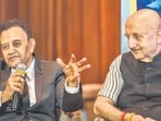 Actor Anupam Kher attended the launch of Dr Raj Bothra’s memoir, USA v Raj, on Tuesday in Mumbai. (Satish Bate/HT Photo) (Hindustan TimesSatish Bate/HT Photo)