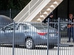 Dallas Police investigate the scene at 1120 Empire Central Place where a shooter opened fire 
