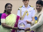 Professor Rajesh Chandwani receiving the award from President Droupadi Murmu in New Delhi on Tuesday.