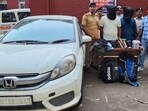 The accused have been identified as Himanshu alias Sahil, 32, of Ambala Cantonment, the proprietor of a housekeeping firm named Sahil Enterprises, and his aide Sunny, 31, of Yamunanagar. (HT Photo) The accused have been identified as Himanshu alias Sahil, 32, of Ambala Cantonment, the proprietor of a housekeeping firm named Sahil Enterprises, and his aide Sunny, 31, of Yamunanagar. (HT Photo)