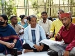 Climate activist Sonam Wangchuk staged a protest demanding the inclusion of Ladakh in the Sixth Schedule of the Indian constitution at the Ladakh Bhawan in New Delhion Sunday, October 13, 2024.  (Photo by Arvind Yadav/ Hindustan Times)