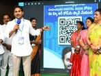 YSR Congress party president YS Jagan Mohan Reddy at a digital book launch in Hyderabad on Wednesday. (HT PHOTO) YSR Congress party president YS Jagan Mohan Reddy at a digital book launch in Hyderabad on Wednesday. (HT PHOTO)