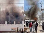 The youth protesters in Leh, Ladakh, set fire to the BJP office and a CRPF vehicle amid the protests. The youth protesters in Leh, Ladakh, set fire to the BJP office and a CRPF vehicle amid the protests.