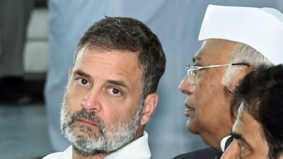 Rahul Gandhi with party president Mallikarjun Kharge during a meeting of the Congress Working Committee (CWC) at Sadaqat Ashram in Patna on Wednesday, Sept 24, 2025. (Rahul Sharma/ANI Photo) Rahul Gandhi with party president Mallikarjun Kharge during a meeting of the Congress Working Committee (CWC) at Sadaqat Ashram in Patna on Wednesday, Sept 24, 2025. (Rahul Sharma/ANI Photo)