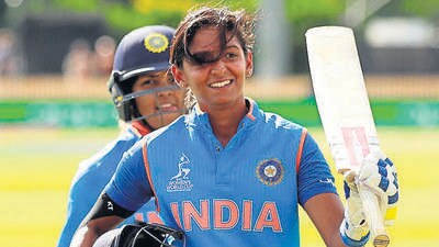 File image of India's Harmanpreet Kaur after scoring 171* against Australia in the 2017 World Cup semi-final. (Reuters)