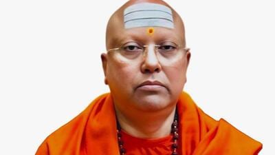 Online research pages describe Saraswati as a monk of the Sanatna Vedic Tradition of the Arsha Vidya Order, with expertise in the Prasthanatrayi—the three foundational texts of Hinduism. (HT Photo) Online research pages describe Saraswati as a monk of the Sanatna Vedic Tradition of the Arsha Vidya Order, with expertise in the Prasthanatrayi—the three foundational texts of Hinduism. (HT Photo)