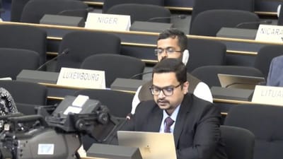 Kshitij Tyagi, Counsellor at India’s Permanent Mission, speaking at the 60th Session of the UNHRC in Geneva on Tuesday. (PTI) Kshitij Tyagi, Counsellor at India’s Permanent Mission, speaking at the 60th Session of the UNHRC in Geneva on Tuesday. (PTI)