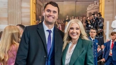 Erika Kirk reportedly called a friend to pray because she was rattled by an article about husband Charlie Kirk. (X/@America_First0) Erika Kirk reportedly called a friend to pray because she was rattled by an article about husband Charlie Kirk. (X/@America_First0)