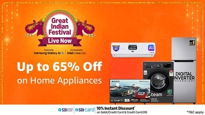 Massive discounts on large appliances, now live at the Amazon Great Indian Festival.