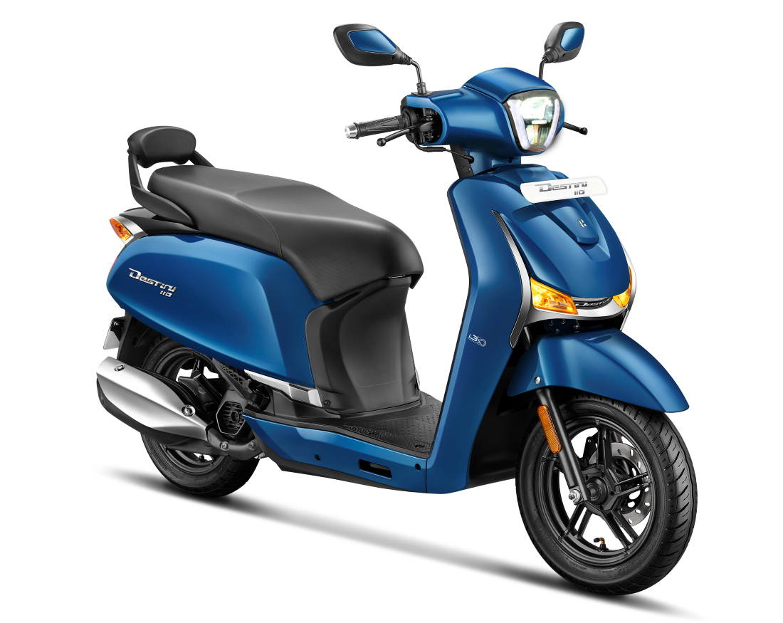 Hero Destini 110 in Nexus Blue colour scheme. Hero Destini 110 in Nexus Blue colour scheme.