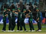 Pakistan's players celebrate their team's victory. Pakistan's players celebrate their team's victory.