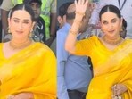 Karisma Kapoor stuns in a bright yellow saree. Karisma Kapoor stuns in a bright yellow saree.