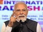 Prime Minister Narendra Modi at the inauguration of Uttar Pradesh International Trade Show 2025, in Greater Noida on Thursday, 25 September 2025.