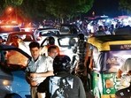The weekly markets, meant to simplify vegetable shopping, have turned into a chaotic cocktail of traffic jams and stampedes during peak hours. (Keshav Singh/HT) The weekly markets, meant to simplify vegetable shopping, have turned into a chaotic cocktail of traffic jams and stampedes during peak hours. (Keshav Singh/HT)