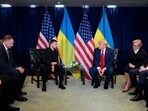 President of Ukraine Volodymyr Zelensky (L) speaks during a bilateral meeting with U.S. President Donald Trump at the 80th session of the UN General Assembly President of Ukraine Volodymyr Zelensky (L) speaks during a bilateral meeting with U.S. President Donald Trump at the 80th session of the UN General Assembly