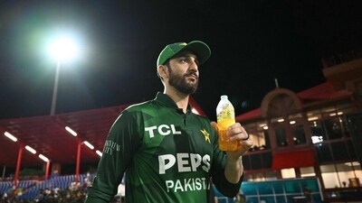 Pakistan's captain Salman Ali Agha looks on after his team. (AFP)