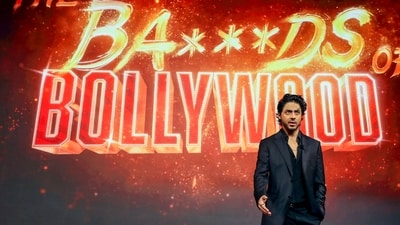 Bollywood filmmaker Aryan Khan during the preview launch of his directorial debut on Netflix 'The Ba***ds of Bollywood', in Mumbai. (PTI) Bollywood filmmaker Aryan Khan during the preview launch of his directorial debut on Netflix 'The Ba***ds of Bollywood', in Mumbai. (PTI)