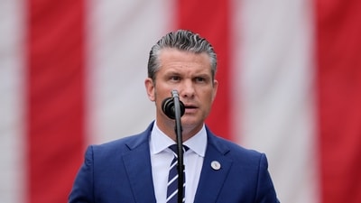 Defense Secretary Pete Hegseth speaks during a ceremony at the Pentagon (AP) Defense Secretary Pete Hegseth speaks during a ceremony at the Pentagon (AP)