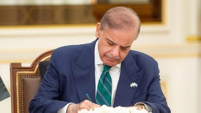 Pakistan Prime Minister Shehbaz Sharif held separate meetings with Chief Adviser of Bangladesh Muhammad Yunus and President of Sri Lanka Anura Kumara Dissanayake and discussed bilateral ties (via REUTERS/ File)