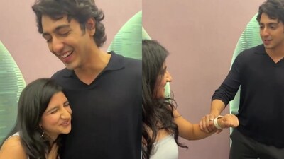 Ahaan Panday with a fan Ahaan Panday with a fan