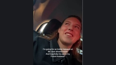 In the clip, the Uber driver warmly invites the woman to his home for a family banquet. (TikTok/@leiacoral_) In the clip, the Uber driver warmly invites the woman to his home for a family banquet. (TikTok/@leiacoral_)