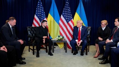 President of Ukraine Volodymyr Zelensky (L) speaks during a bilateral meeting with U.S. President Donald Trump at the 80th session of the UN General Assembly (Getty Images via AFP) President of Ukraine Volodymyr Zelensky (L) speaks during a bilateral meeting with U.S. President Donald Trump at the 80th session of the UN General Assembly (Getty Images via AFP)