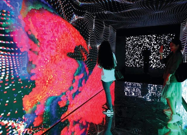 Their installation, Neural Sanctum, featured a 12-metre tunnel with interactive screens. Their installation, Neural Sanctum, featured a 12-metre tunnel with interactive screens.