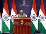 New Delhi, Sep 19 (ANI): MEA spokesperson Randhir Jaiswal addresses a press briefing, in New Delhi, on Friday (ANI Video Grab) 