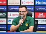 Pakistan's head coach Mike Hesson attends a press conference. Pakistan's head coach Mike Hesson attends a press conference.