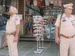 Cops deployed outside the shop from where IED was recovered in Ludhiana on Wednesday night. (HT Photo) Cops deployed outside the shop from where IED was recovered in Ludhiana on Wednesday night. (HT Photo)