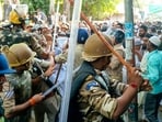 'I Love Muhammed' row: Police said that crowds gathered near the mosque and outside the cleric's residence in the Kotwali area. 'I Love Muhammed' row: Police said that crowds gathered near the mosque and outside the cleric's residence in the Kotwali area.
