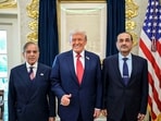 US President Donald Trump, during a meeting with Pakistan Prime Minister Shehbaz Sharif and Field Marshal Asim Munir at the White House.
US President Donald Trump, during a meeting with Pakistan Prime Minister Shehbaz Sharif and Field Marshal Asim Munir at the White House.