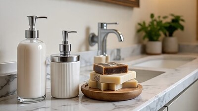 Bathing essentials at up to 45% off during Amazon Great Indian Festival (AI-Generated) Bathing essentials at up to 45% off during Amazon Great Indian Festival (AI-Generated)