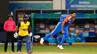 Harshit Rana had 12 to defend off the last over, with Nissanka on strike. He got Nissanka out, and conceded 11: after letting 44 runs leak in his first 3 overs, a solid way to ensure India kept kicking, and into the Super Over. (REUTERS)