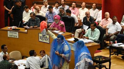 During the MCD special session at Civic Centre on Friday. (Vipin Kumar/HT Photo) During the MCD special session at Civic Centre on Friday. (Vipin Kumar/HT Photo)
