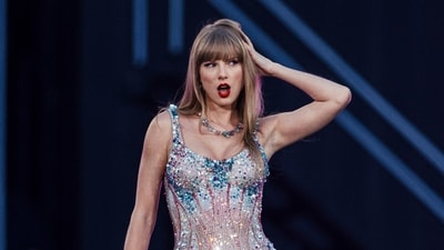 Taylor Swift graced the new album cover for The Life Of A Showgirl with a $27K sapphire ring. (AFP) Taylor Swift graced the new album cover for The Life Of A Showgirl with a $27K sapphire ring. (AFP)